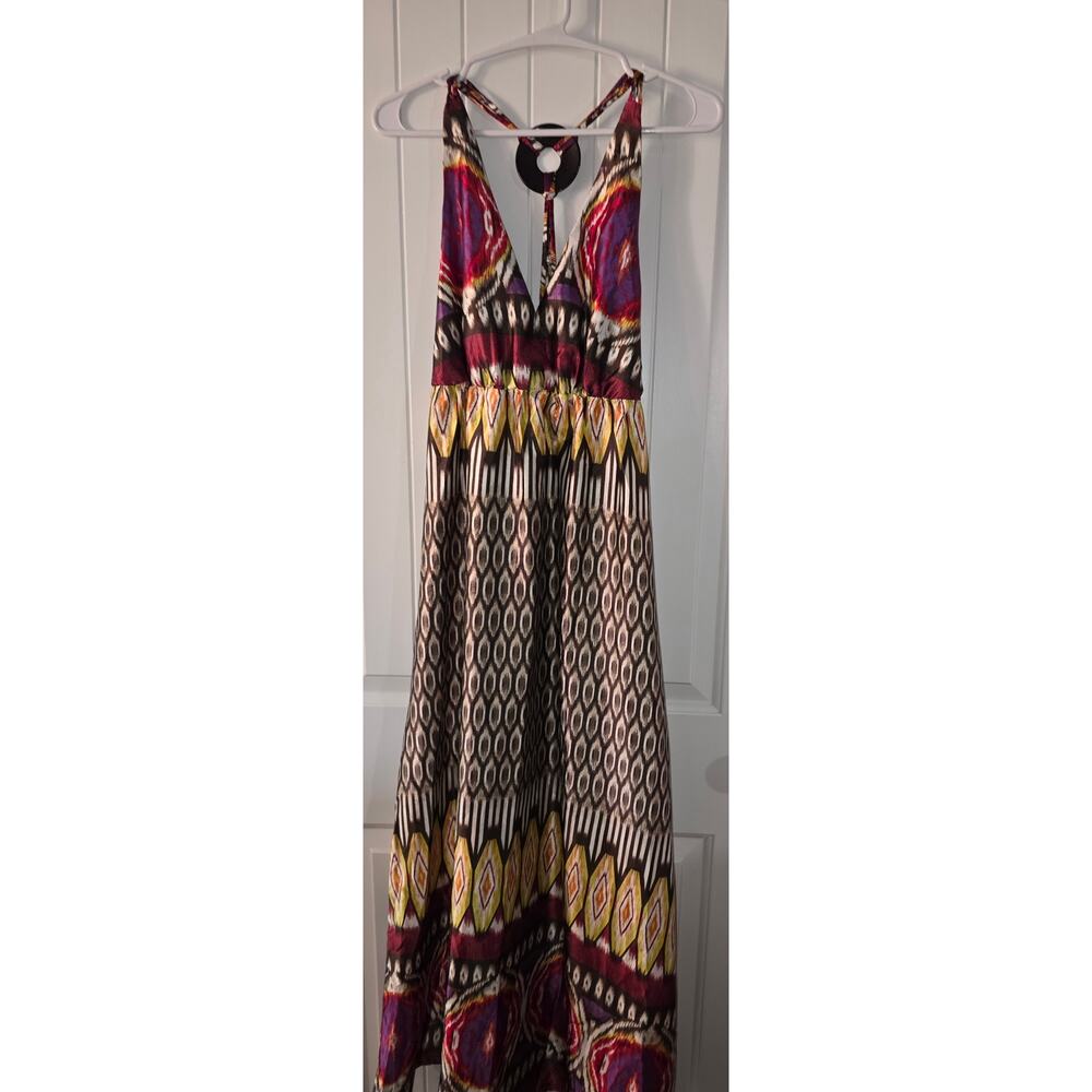 Vibrant Silky Maxi Dress Large NWOT